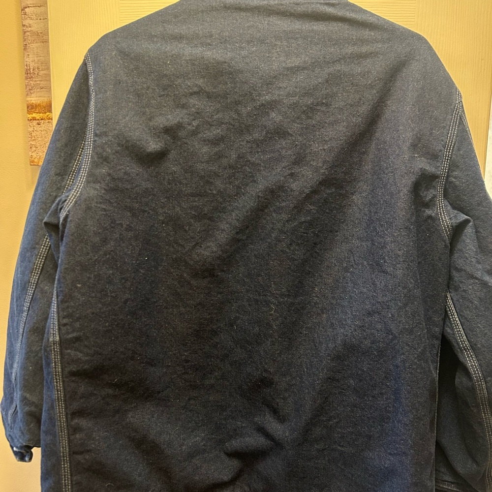 Vintage Sears Men's Navy Denim Work Jacket with Dark Corduroy Collar - Picture 4 of 4